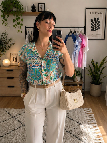 Mng damen bluse - bluse, kurzarm