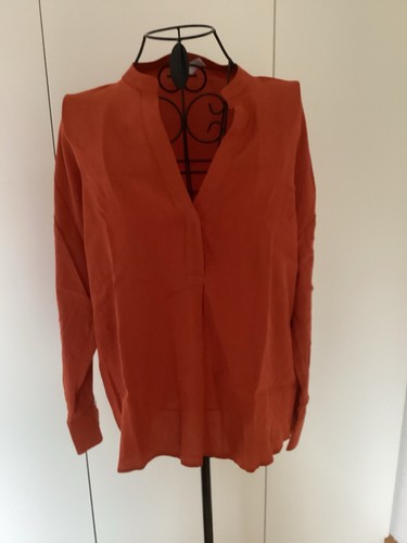 Rostbraune langarm bluse - rostbraune,