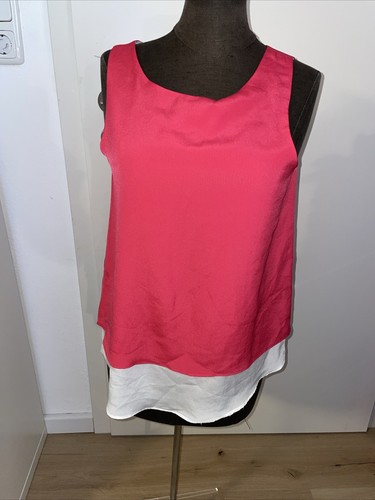 Mng mango bluse top pink - pink, weiß